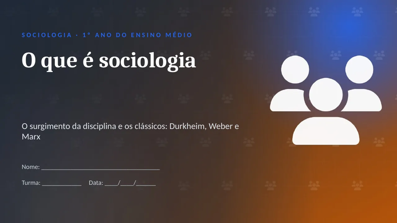 Capa da apresentação O que é sociologia