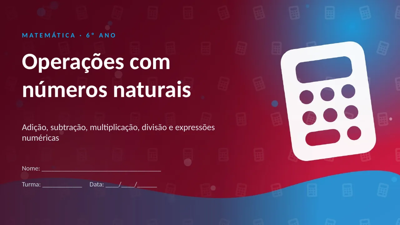 Capa da apresentação Operações com números naturais
