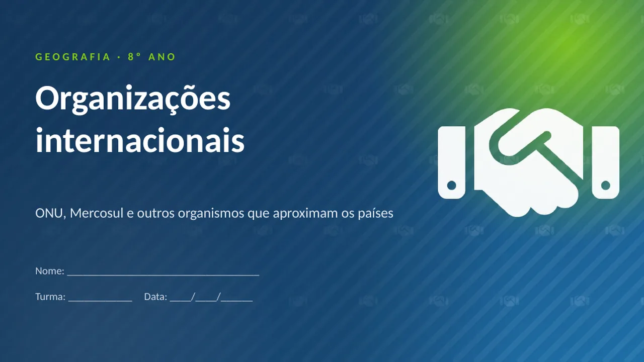 Capa da apresentação Organizações internacionais