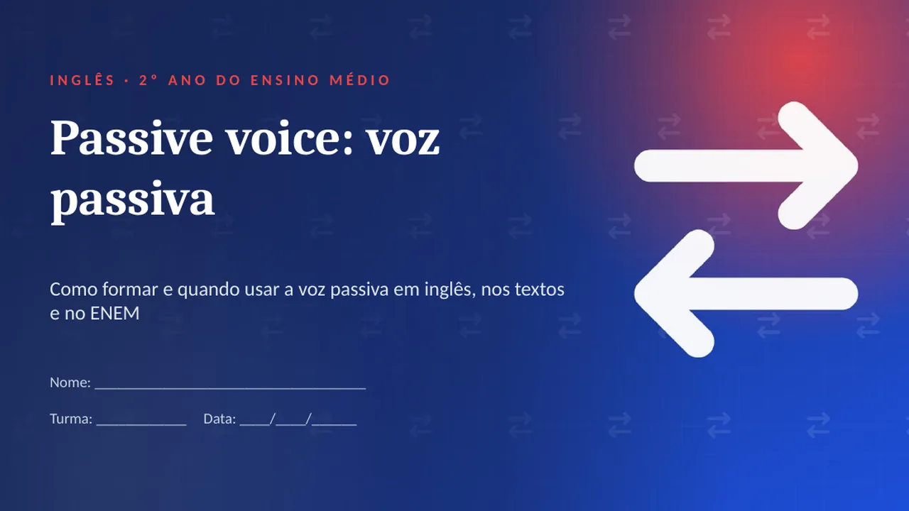 Capa da apresentação Passive voice: voz passiva