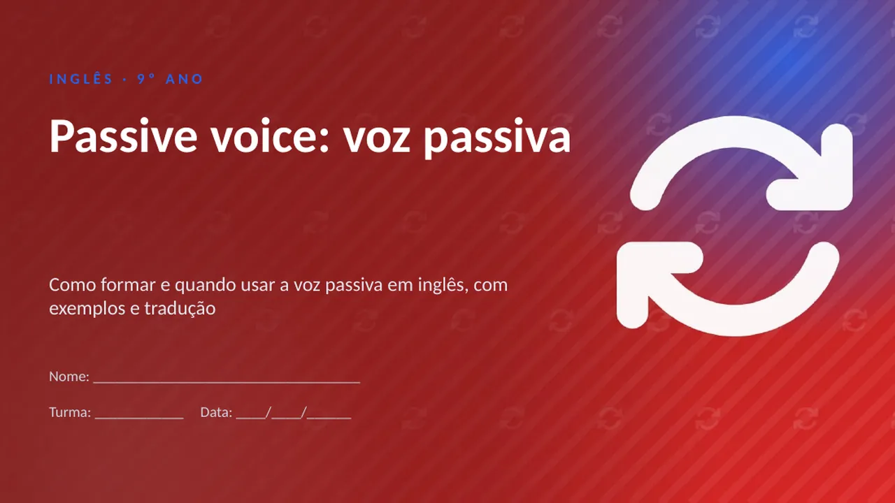 Capa da apresentação Passive voice: voz passiva