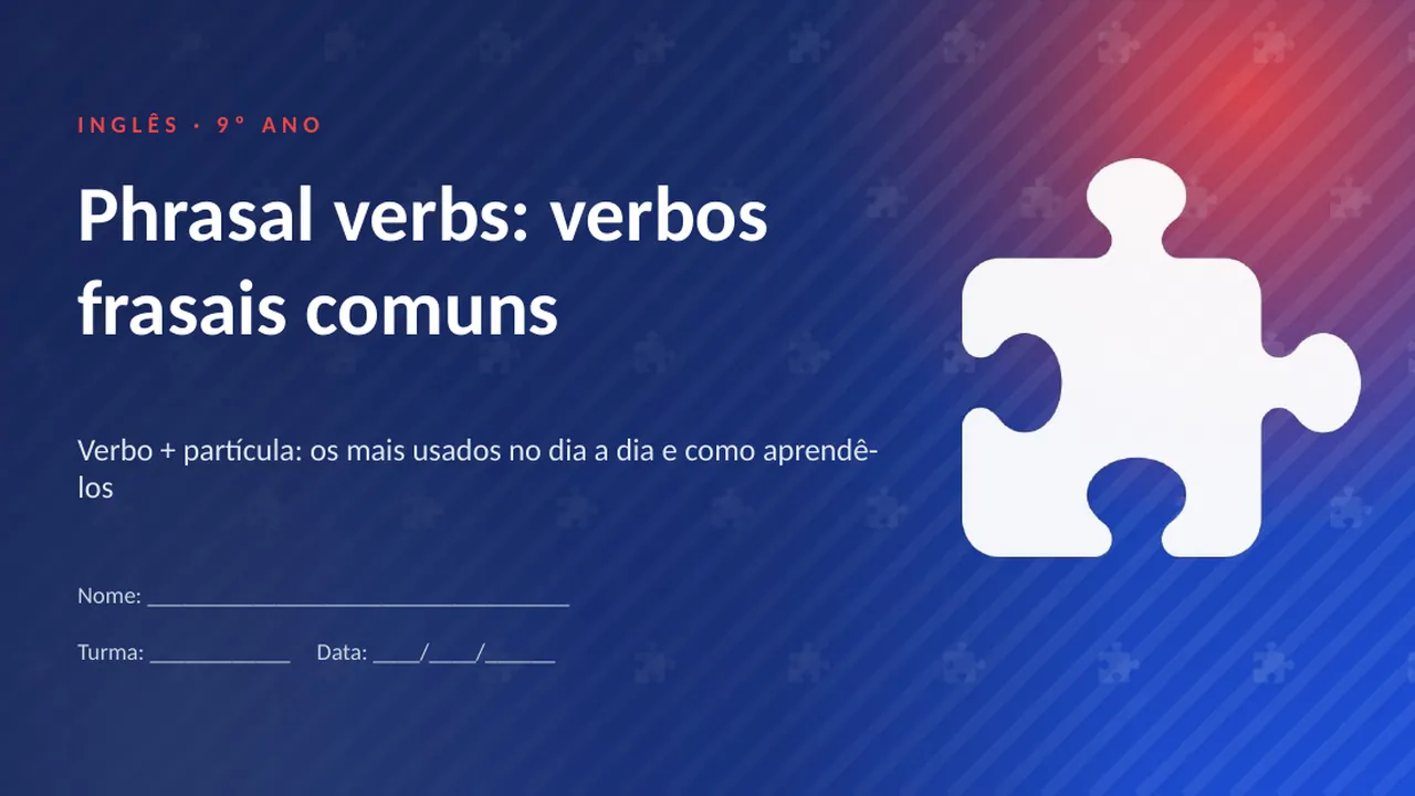 Capa da apresentação Phrasal verbs: verbos frasais comuns