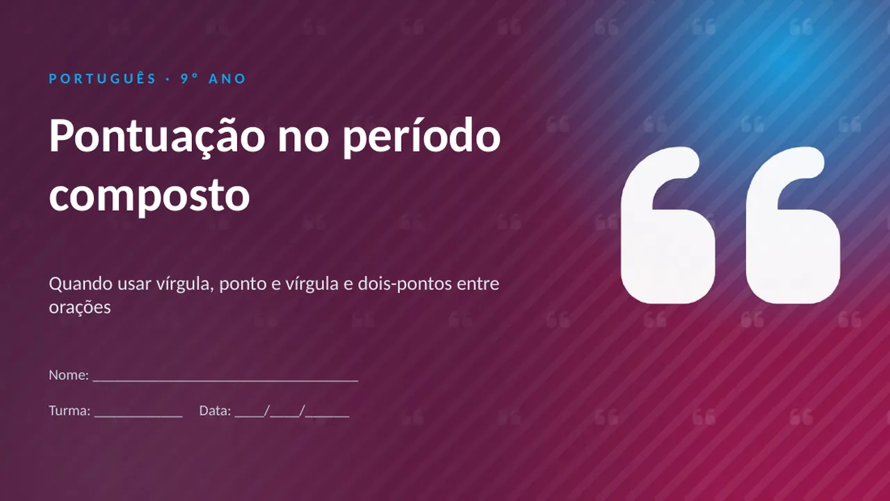 Capa da apresentação Pontuação no período composto