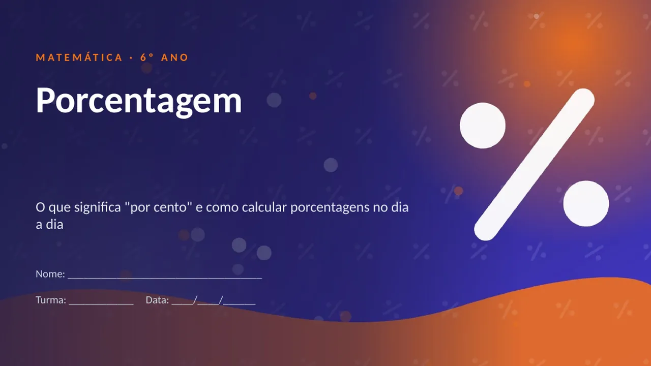 Capa da apresentação Porcentagem