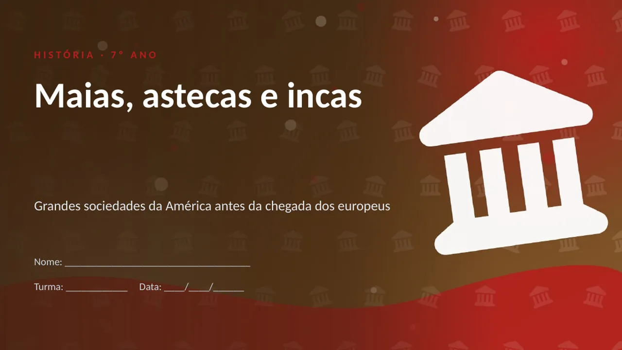 Capa da apresentação Maias, astecas e incas