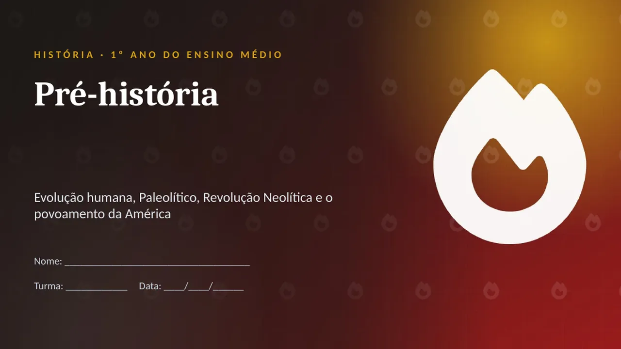 Capa da apresentação Pré-história