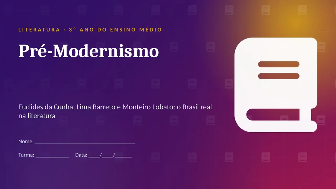 Capa da apresentação Pré-Modernismo