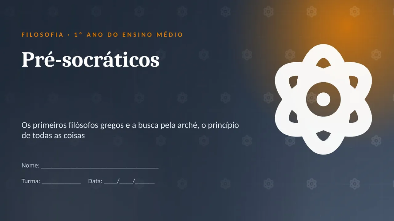Capa da apresentação Pré-socráticos