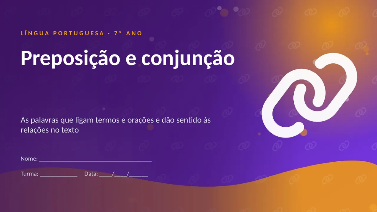 Capa da apresentação Preposição e conjunção