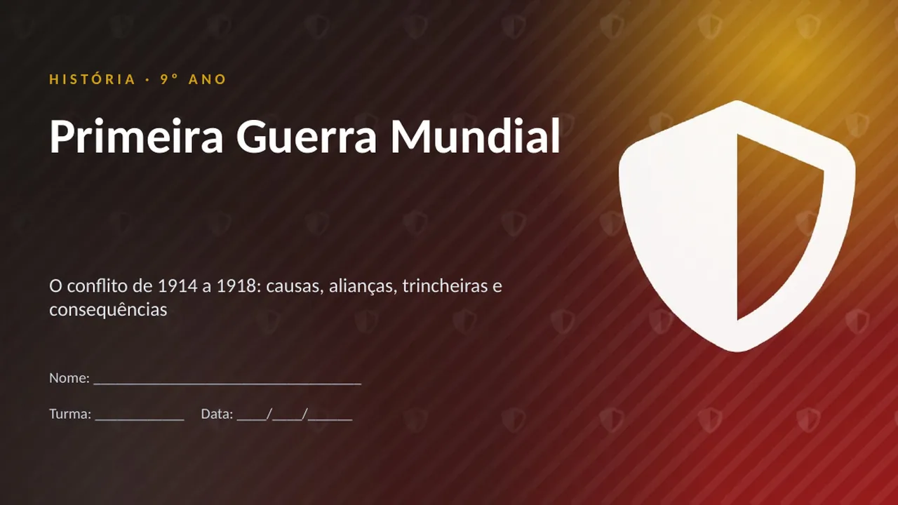Capa da apresentação Primeira Guerra Mundial