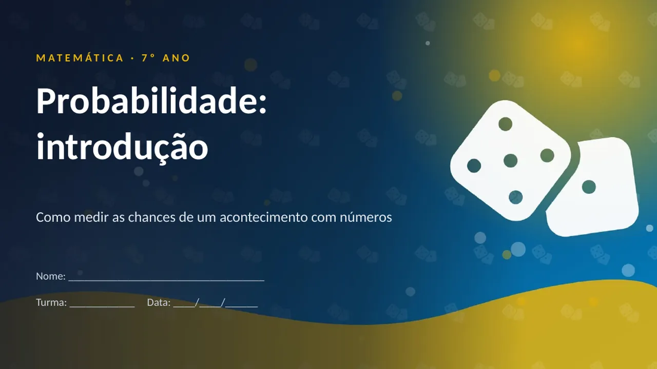 Capa da apresentação Probabilidade: introdução