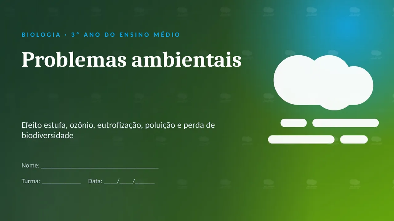 Capa da apresentação Problemas ambientais