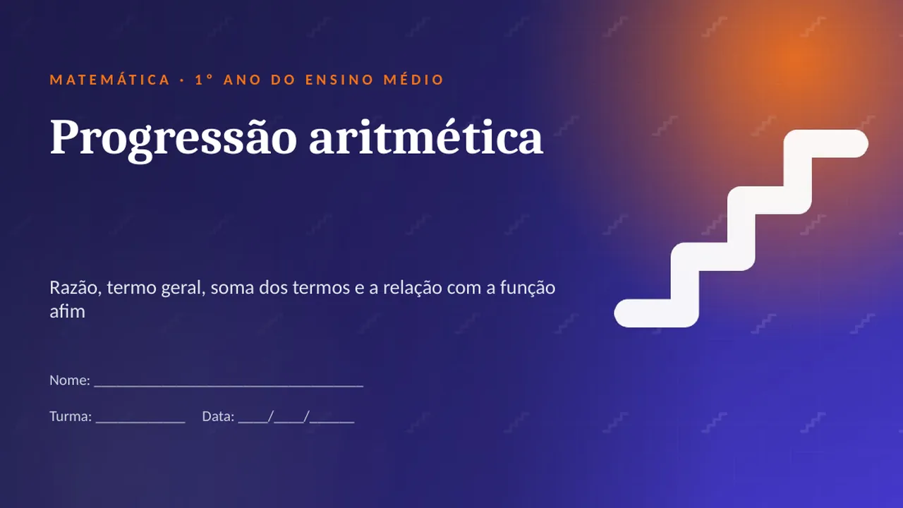 Capa da apresentação Progressão aritmética