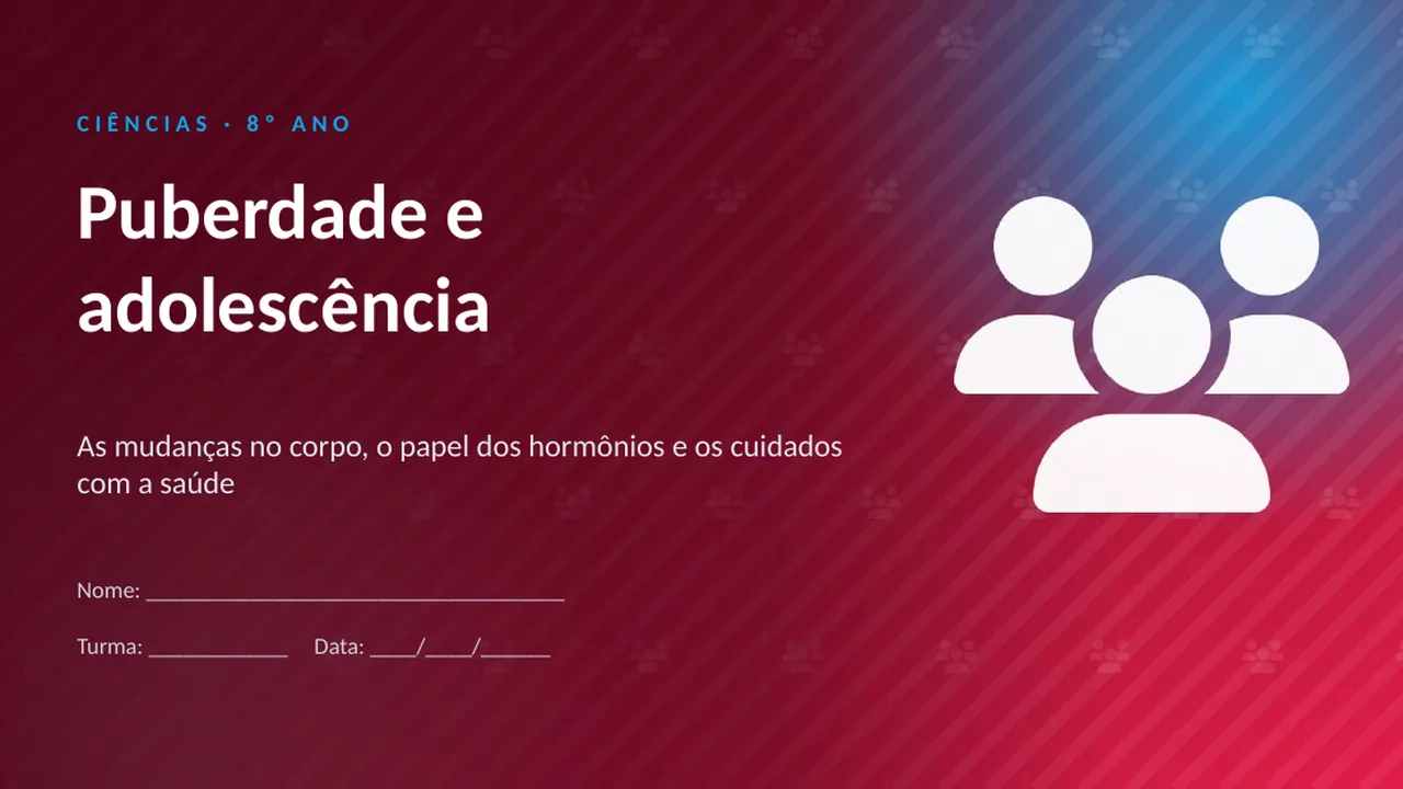 Capa da apresentação Puberdade e adolescência