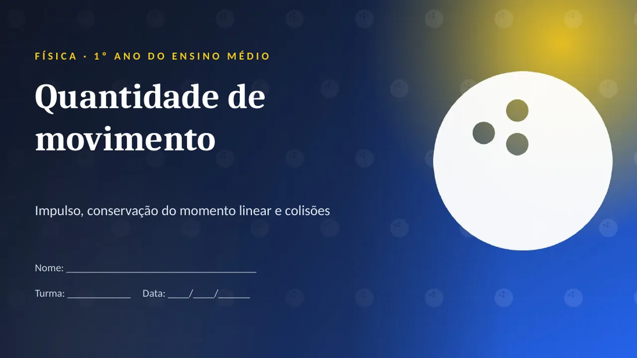 Capa da apresentação Quantidade de movimento