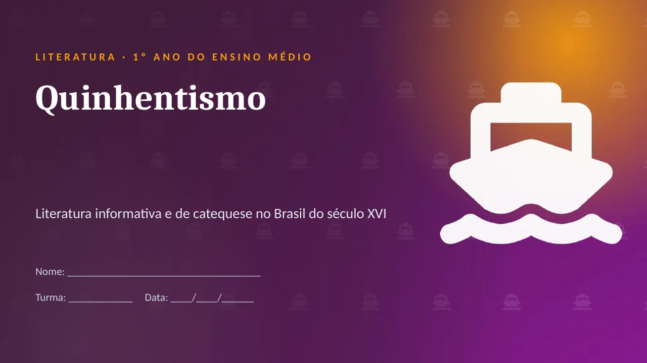 Capa da apresentação Quinhentismo