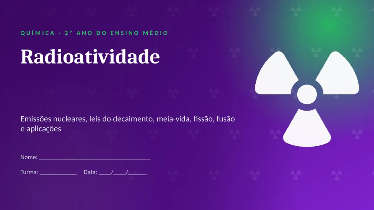 Capa da apresentação Radioatividade