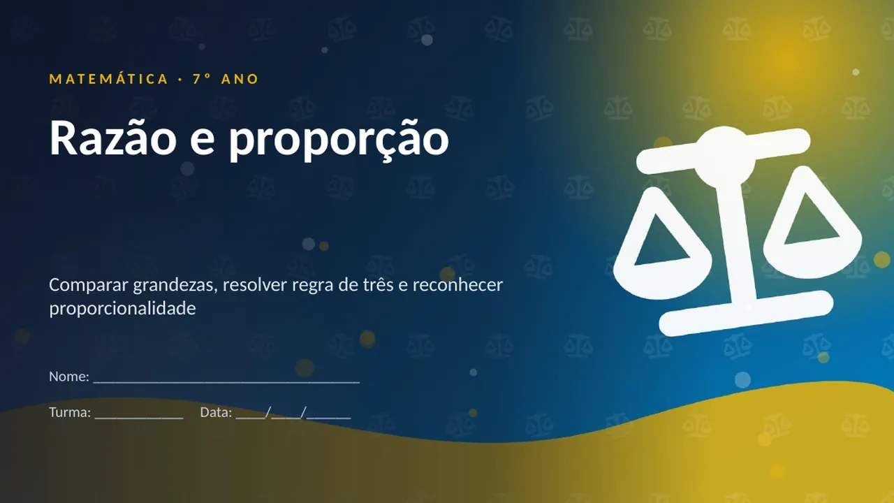 Capa da apresentação Razão e proporção
