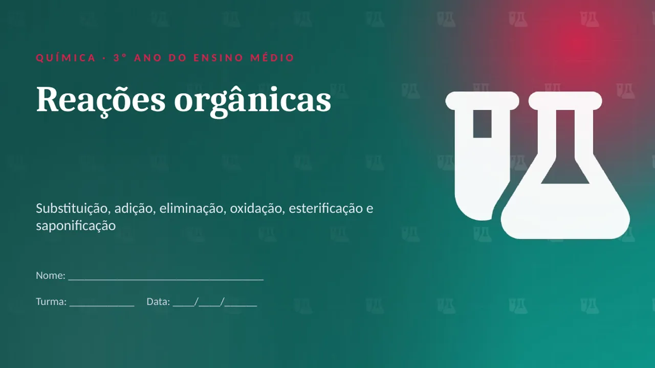 Capa da apresentação Reações orgânicas