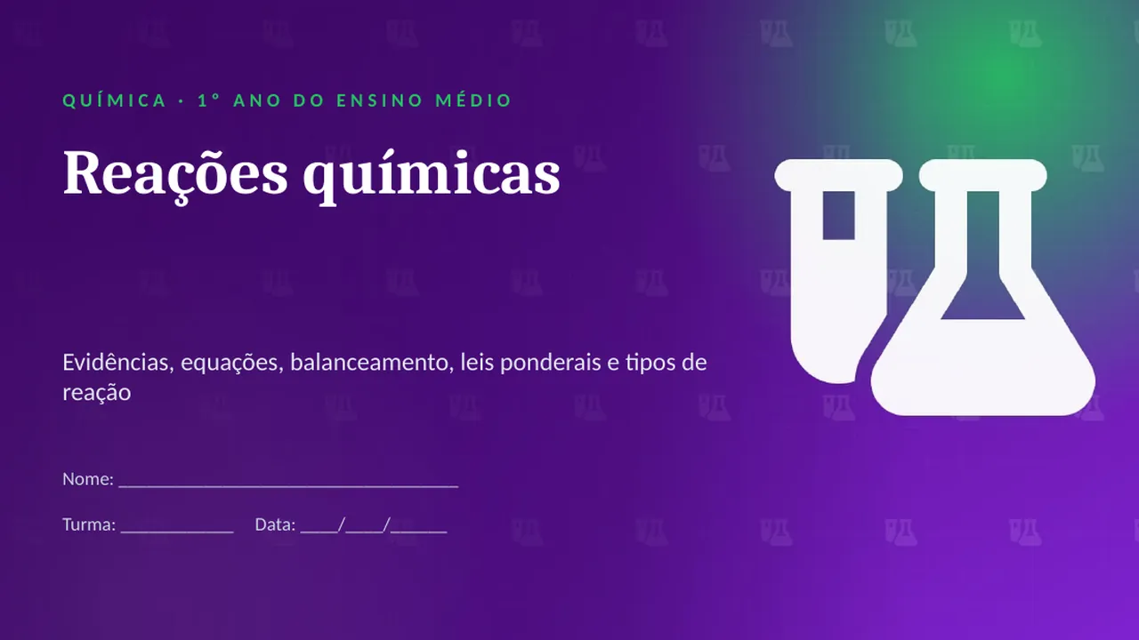 Capa da apresentação Reações químicas