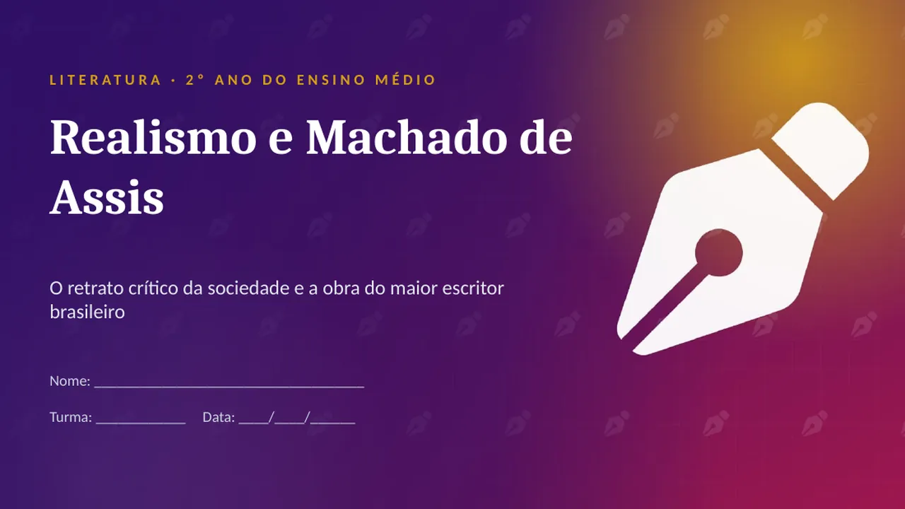 Capa da apresentação Realismo e Machado de Assis