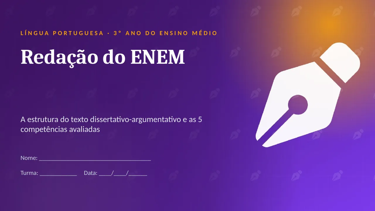 Capa da apresentação Redação do ENEM