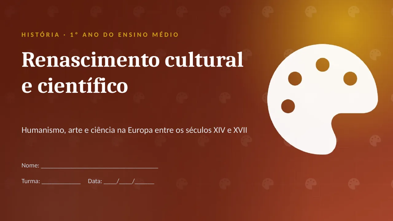 Capa da apresentação Renascimento cultural e científico