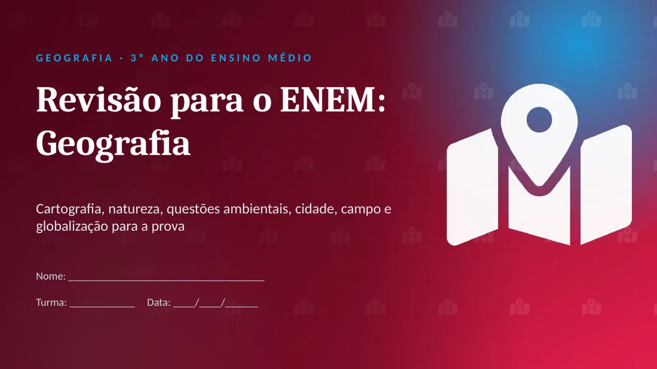 Capa da apresentação Revisão para o ENEM: Geografia