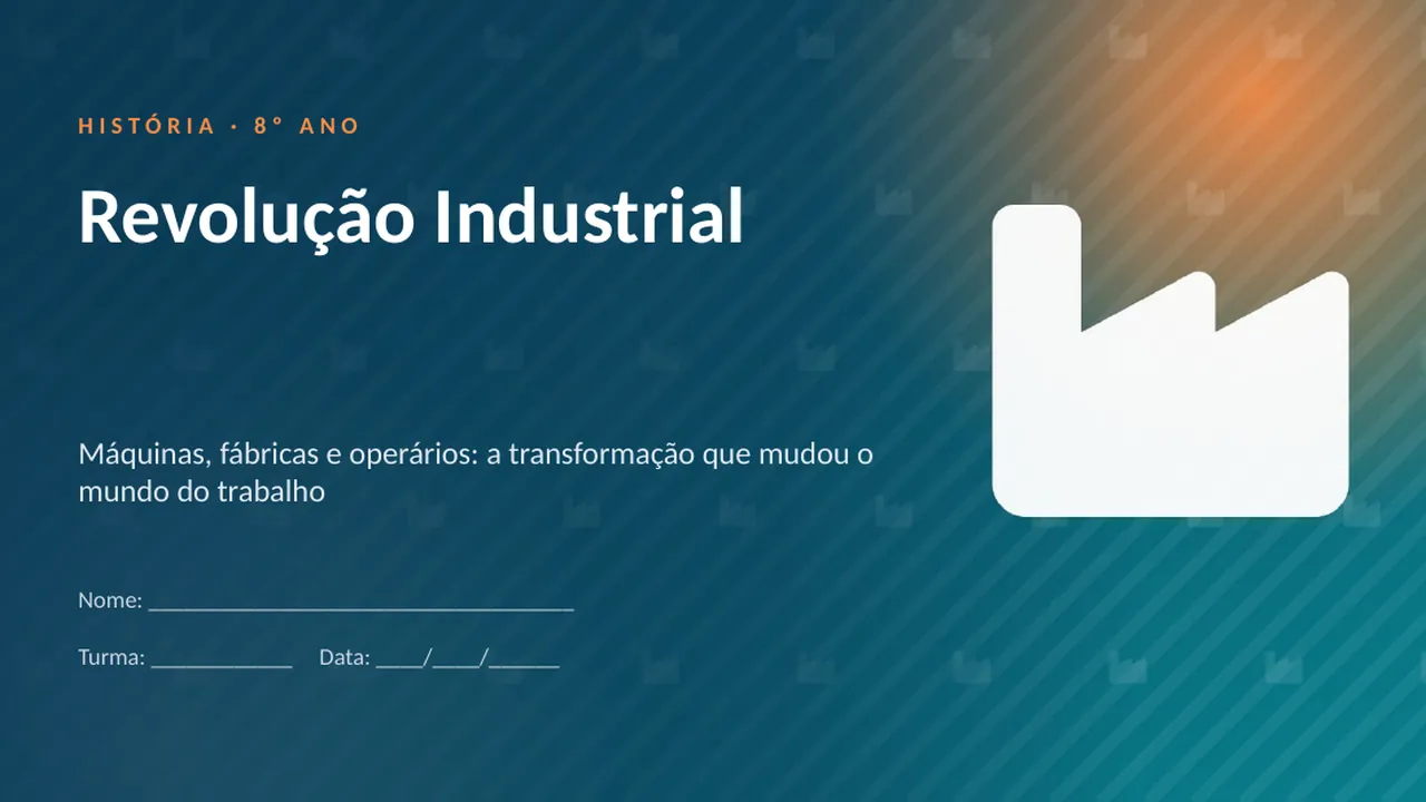 Capa da apresentação Revolução Industrial