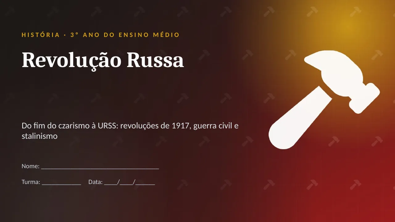 Capa da apresentação Revolução Russa