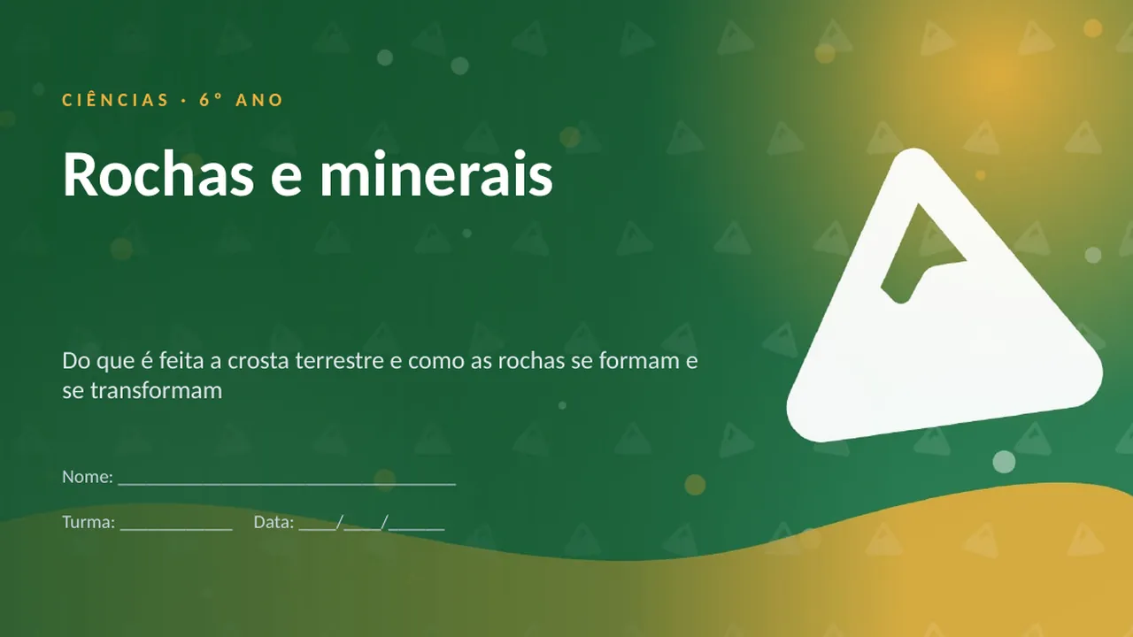 Capa da apresentação Rochas e minerais