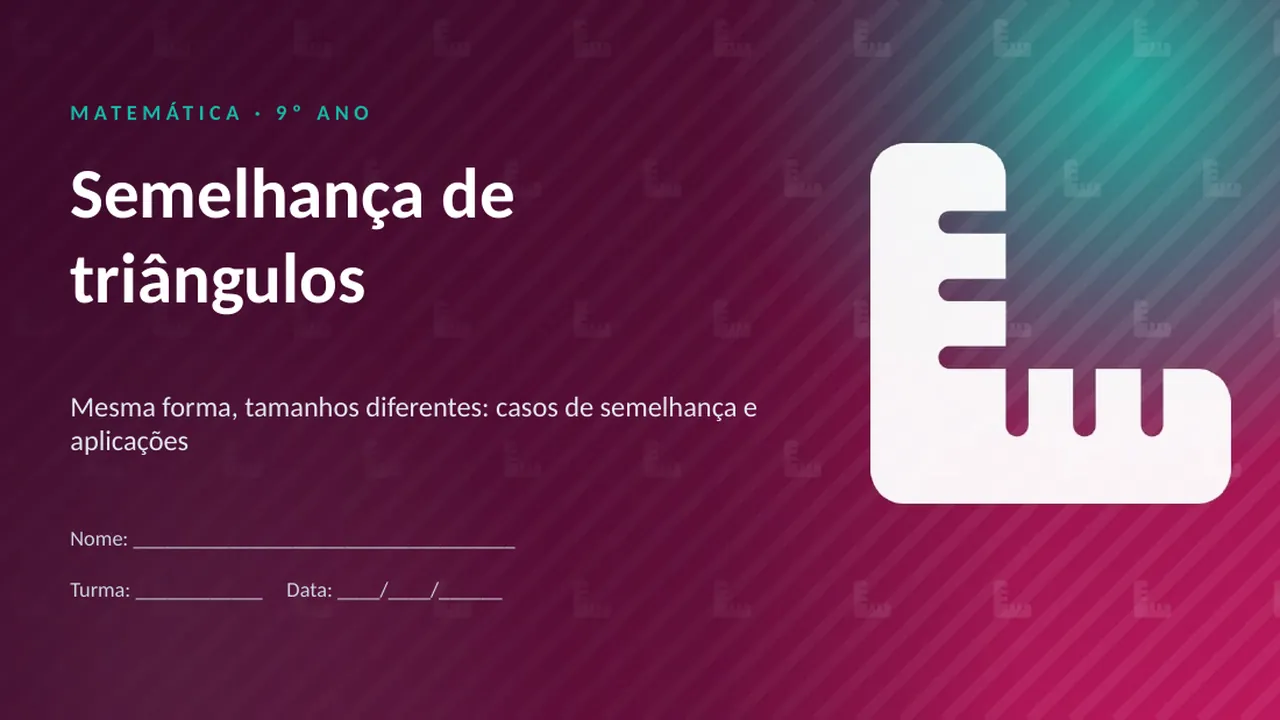 Capa da apresentação Semelhança de triângulos