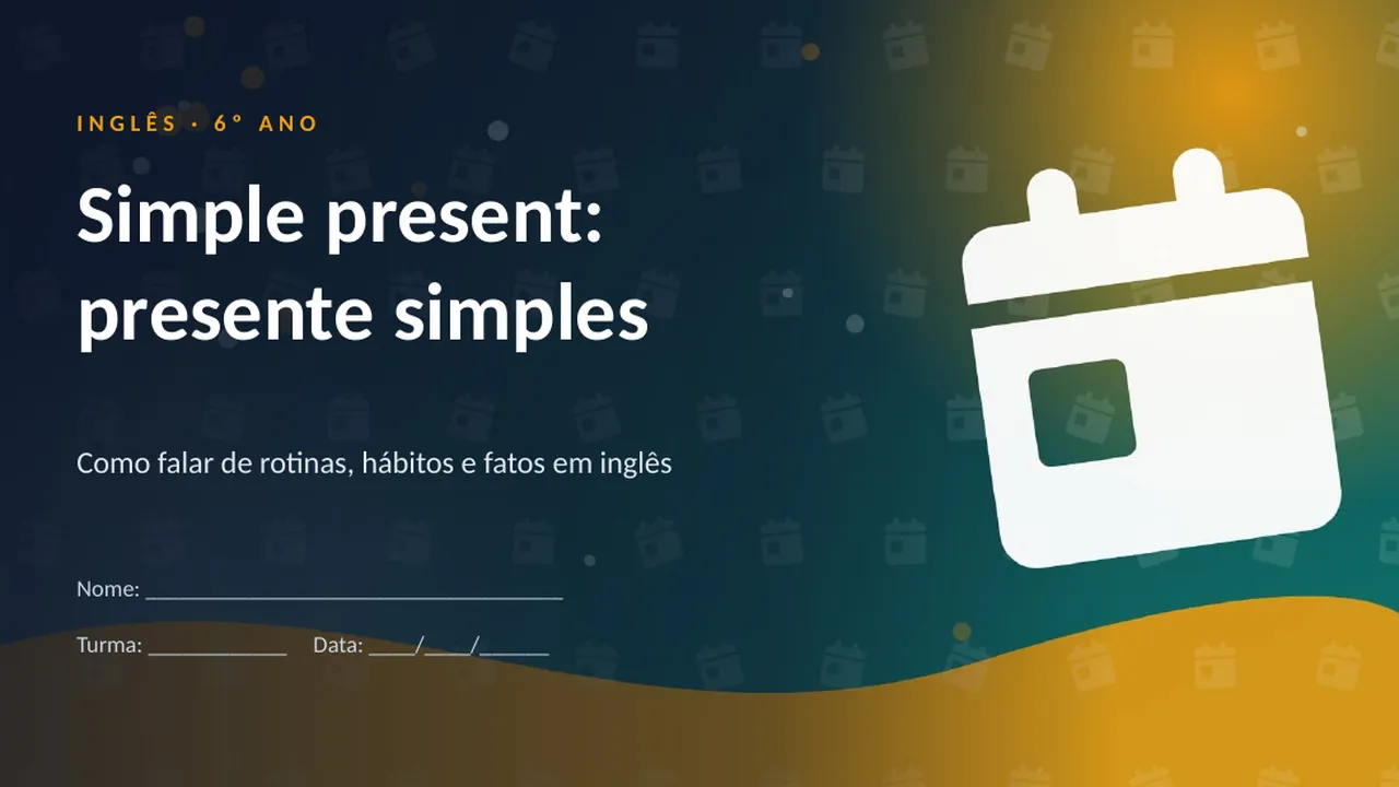 Capa da apresentação Simple present: presente simples