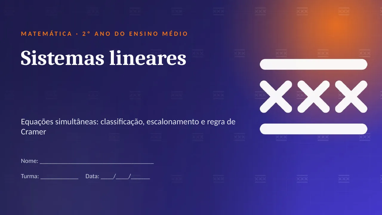 Capa da apresentação Sistemas lineares