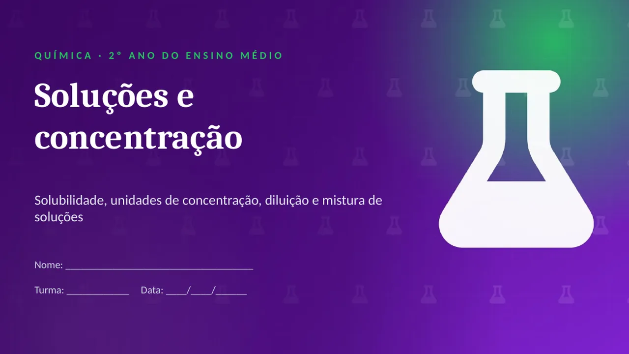 Capa da apresentação Soluções e concentração