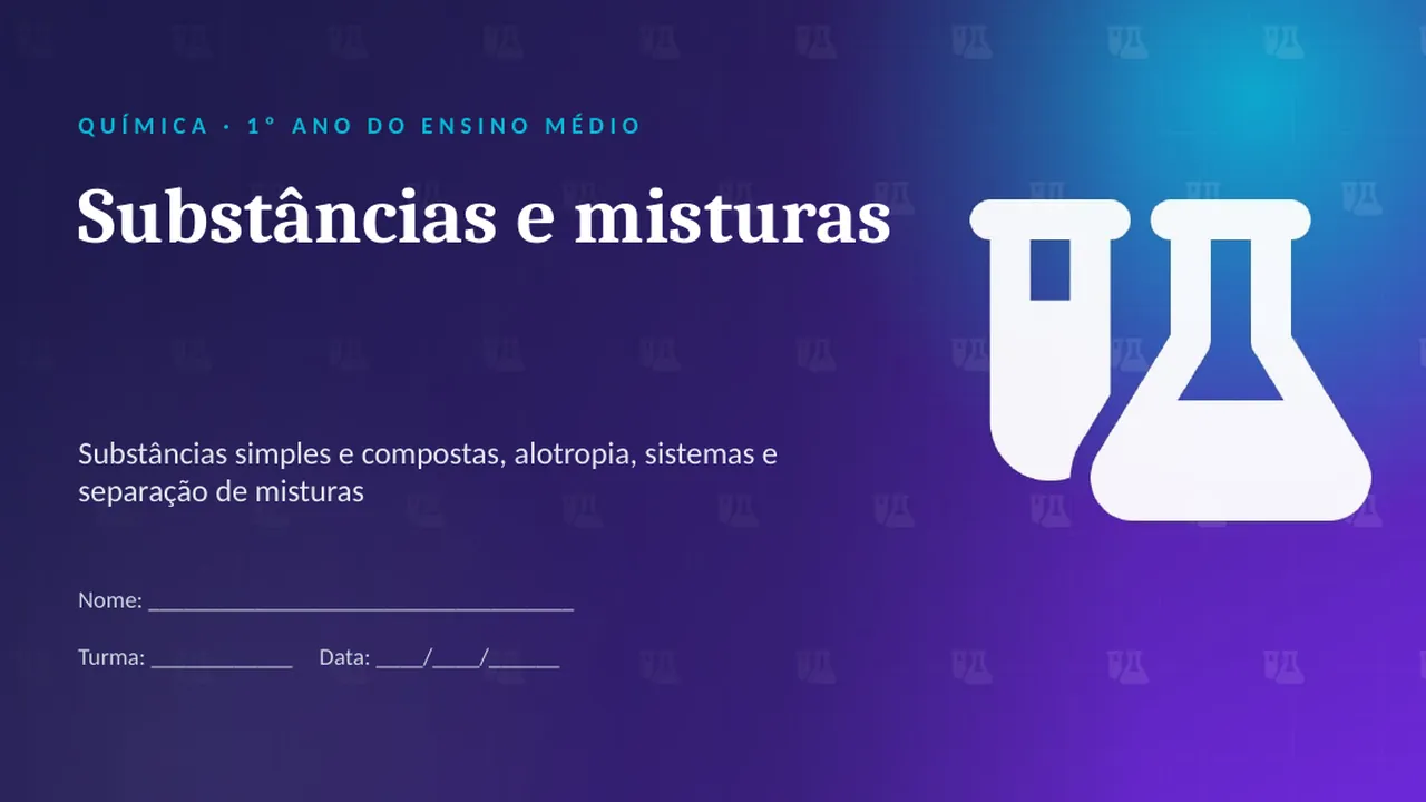Capa da apresentação Substâncias e misturas