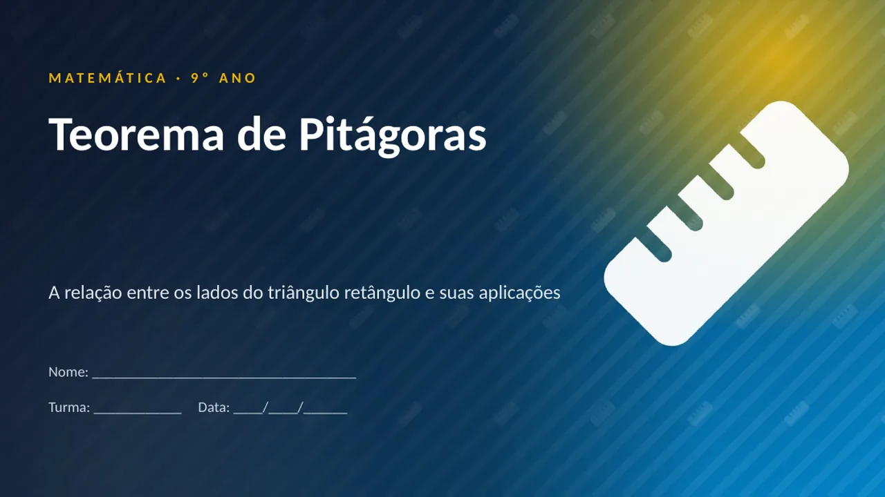 Capa da apresentação Teorema de Pitágoras