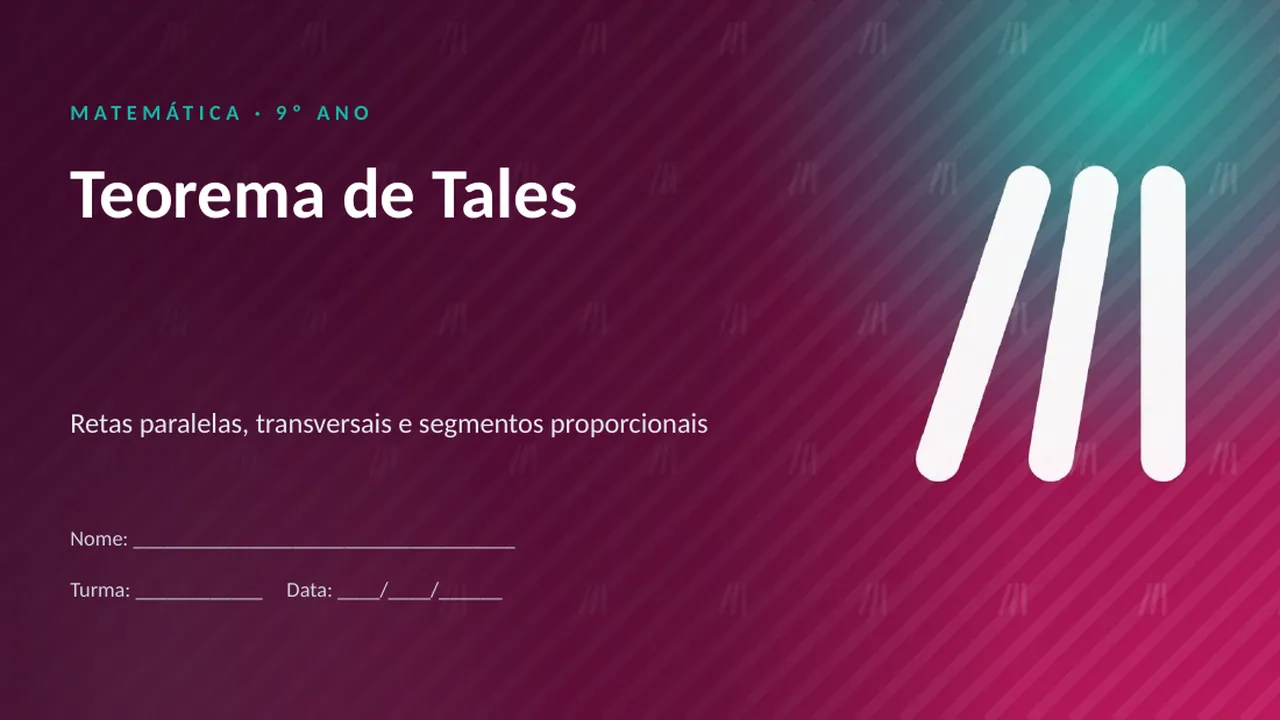Capa da apresentação Teorema de Tales