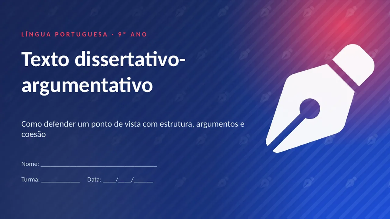 Capa da apresentação Texto dissertativo-argumentativo