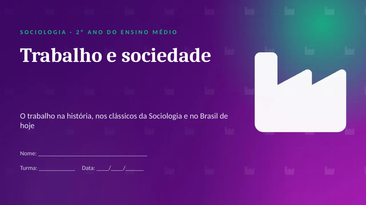 Capa da apresentação Trabalho e sociedade
