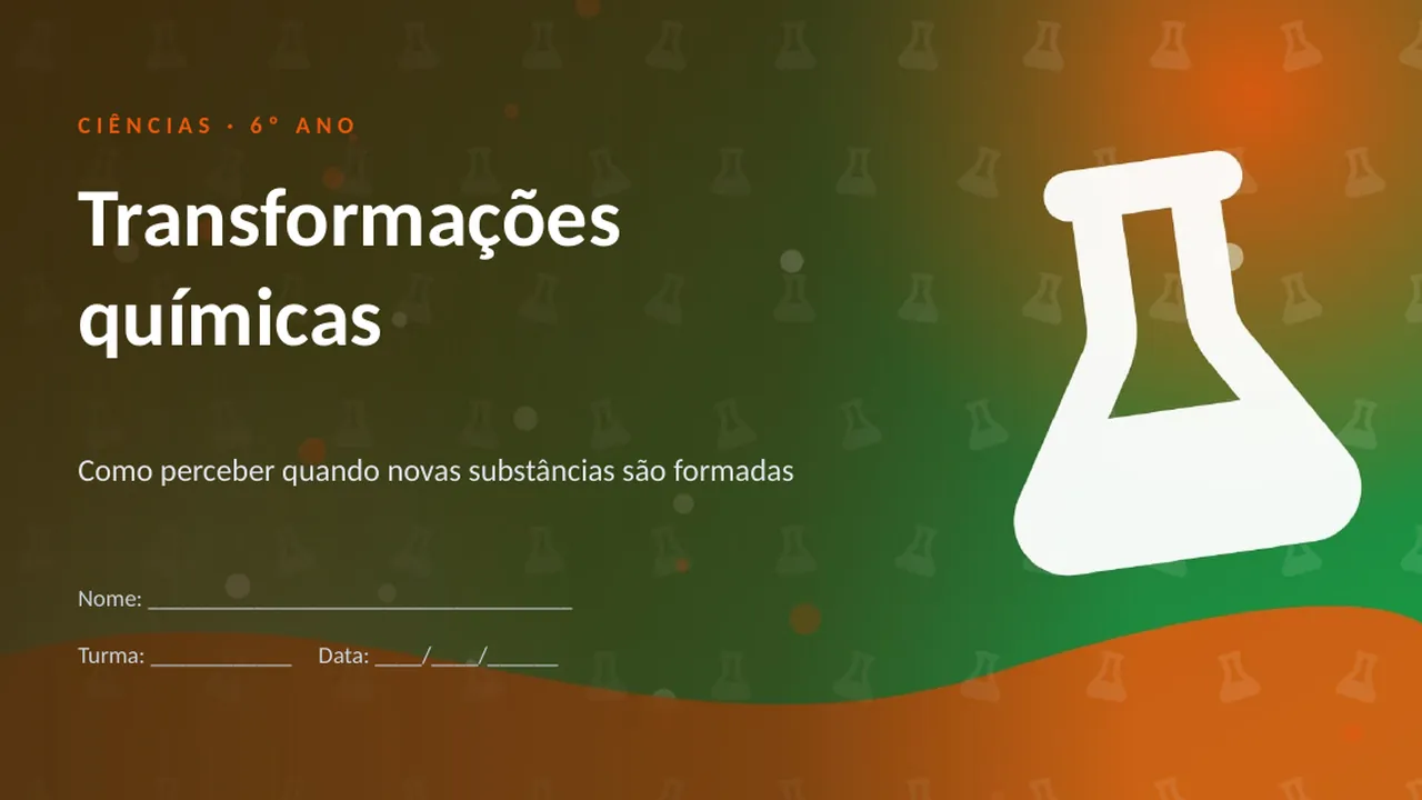 Capa da apresentação Transformações químicas