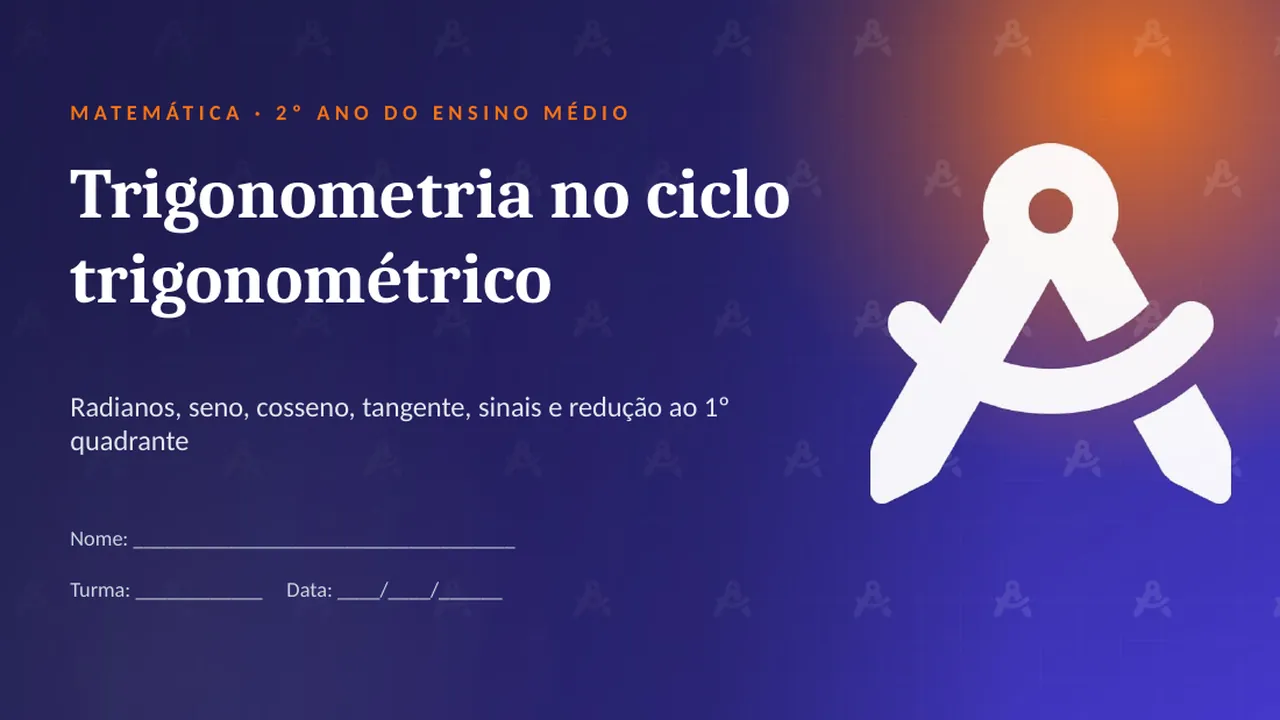 Capa da apresentação Trigonometria no ciclo trigonométrico