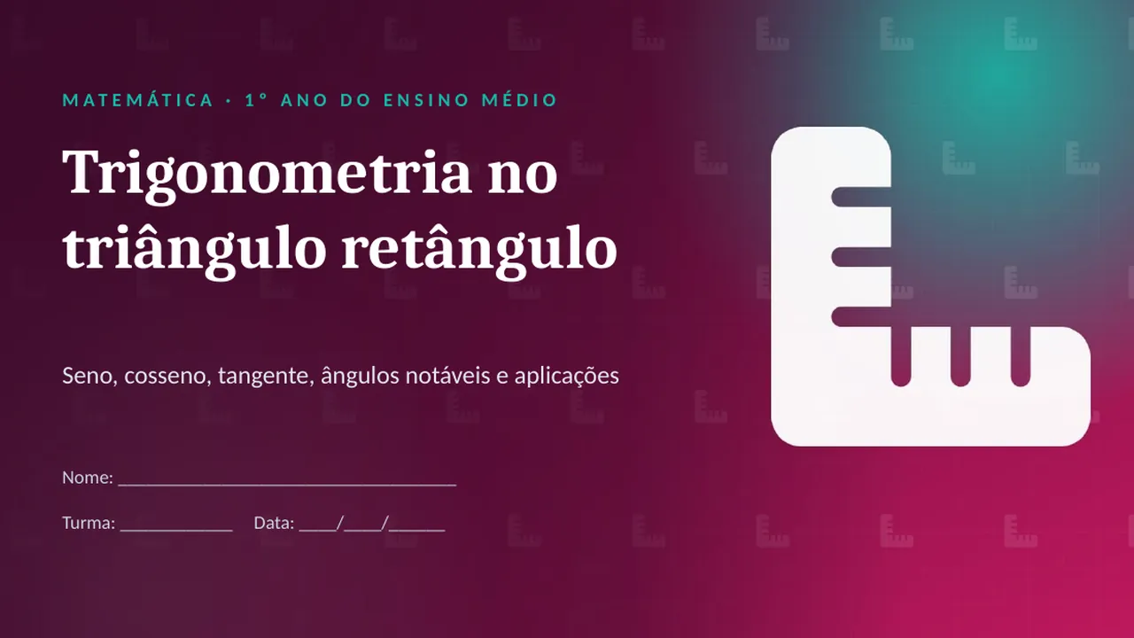 Capa da apresentação Trigonometria no triângulo retângulo
