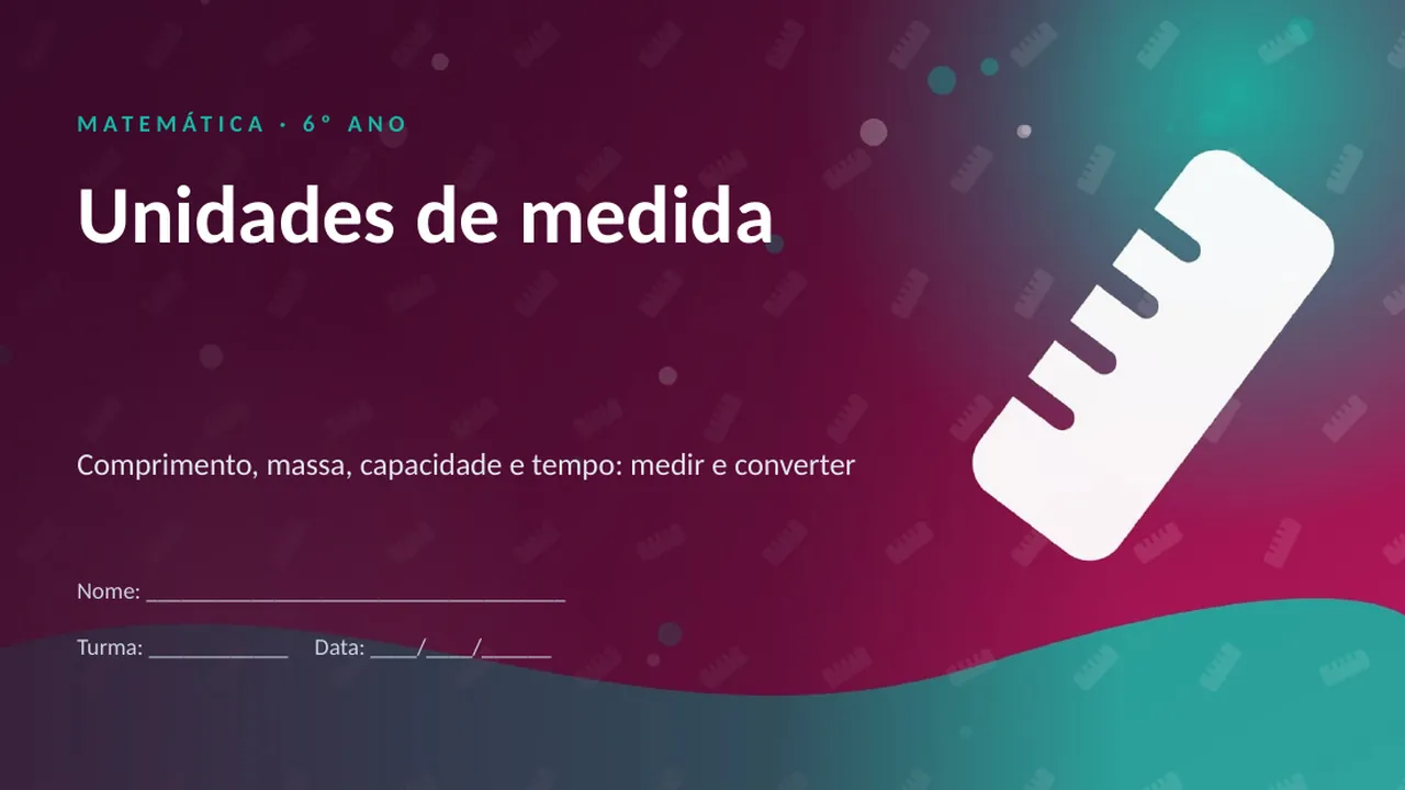 Capa da apresentação Unidades de medida