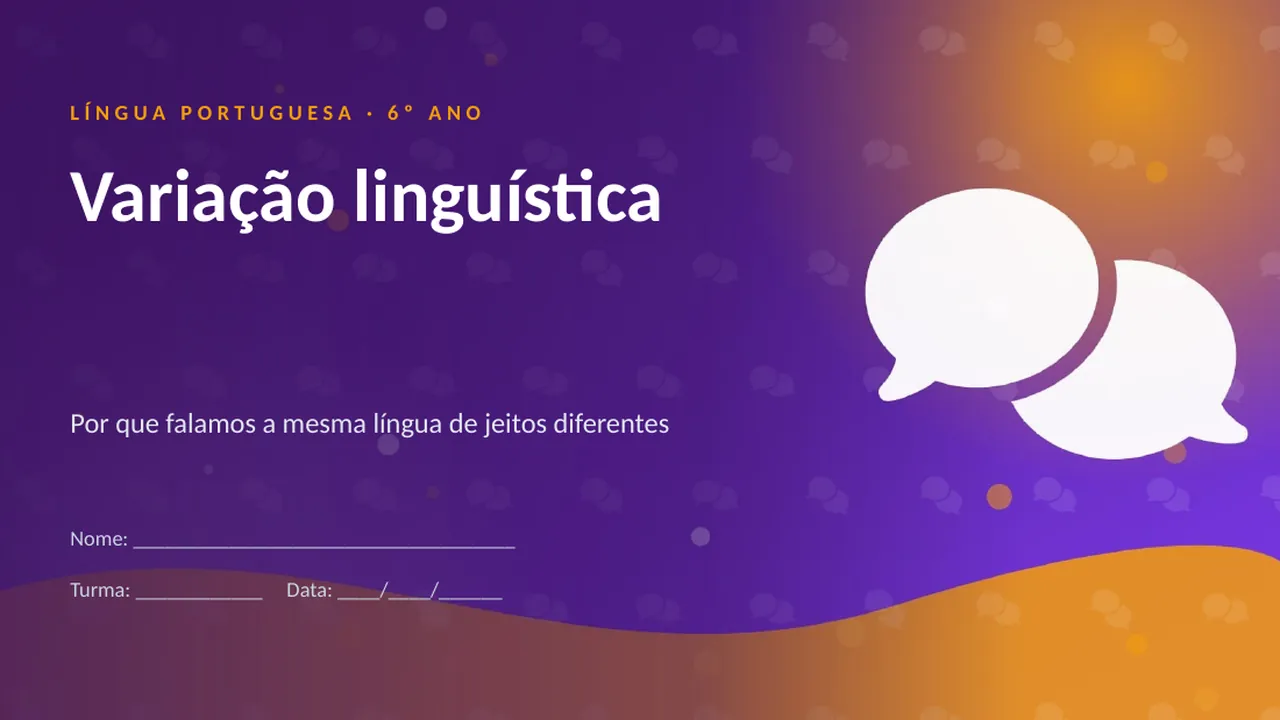 Capa da apresentação Variação linguística