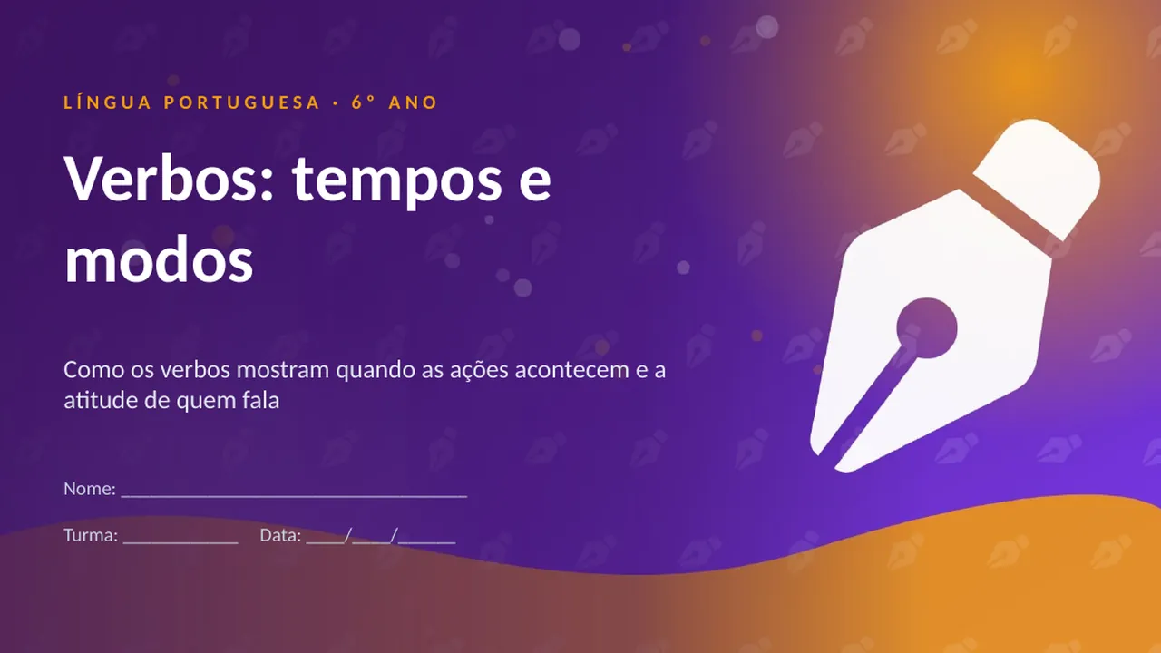 Capa da apresentação Verbos: tempos e modos