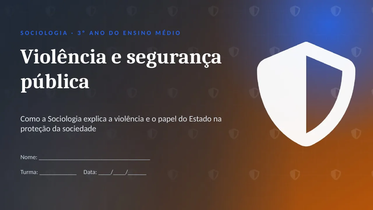 Capa da apresentação Violência e segurança pública