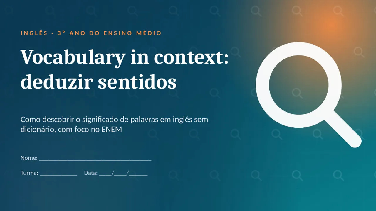 Capa da apresentação Vocabulary in context: deduzir sentidos