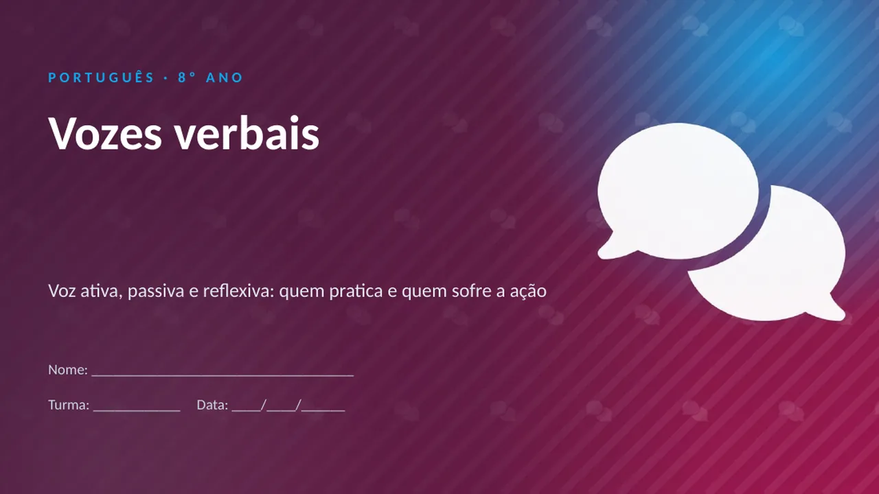 Capa da apresentação Vozes verbais